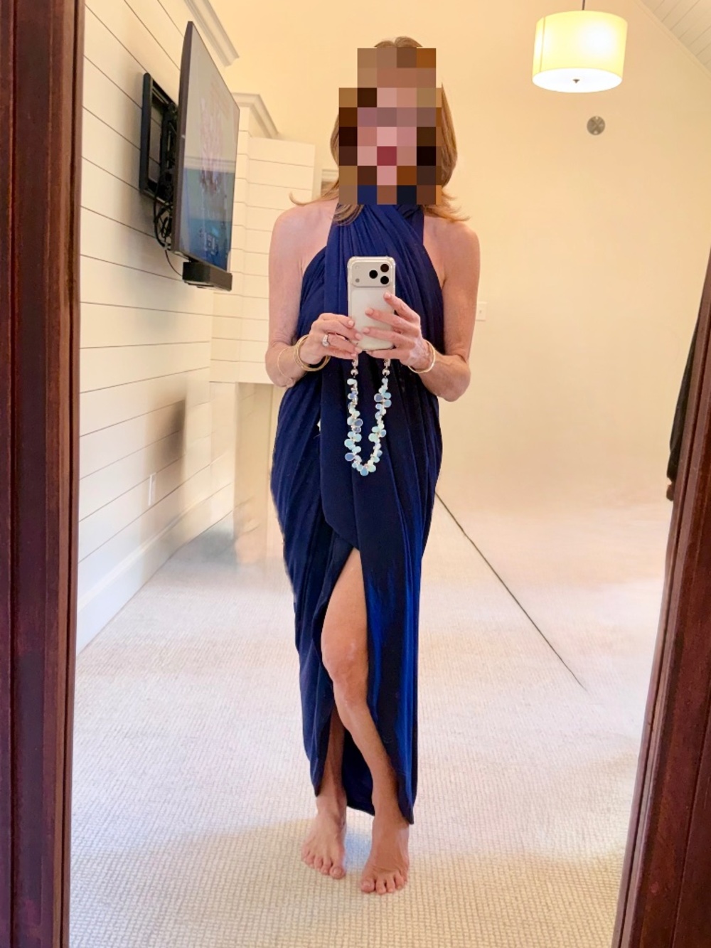 Navy halter with low back Lanvin dress